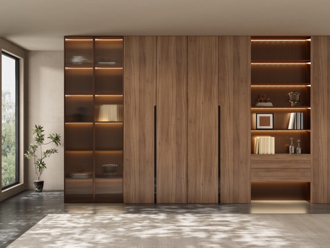  茶室背景墙3d模型 