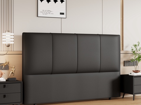  现代卧室 床头 双人床 床头柜3d模型 