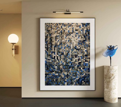  轻奢意式抽象挂画 雕塑 轻奢挂画3d模型 