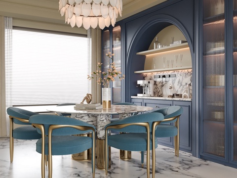  美式餐厅3d模型 