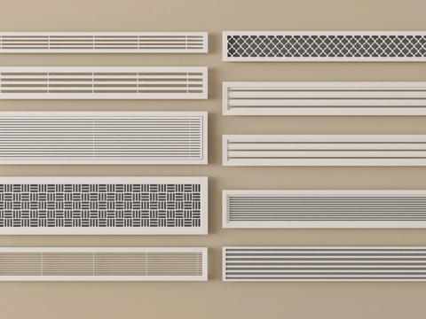  现代中央空调出风口  空调出风口su模型su模型 
