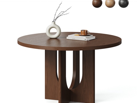 MENU 侘寂中古风餐桌su模型