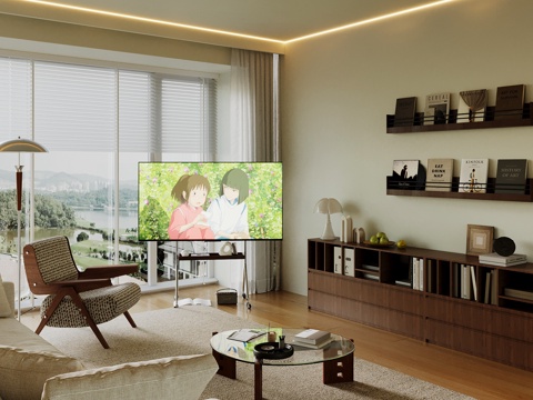  中古风客厅 书柜 书架 休闲椅 支架电视3d模型 