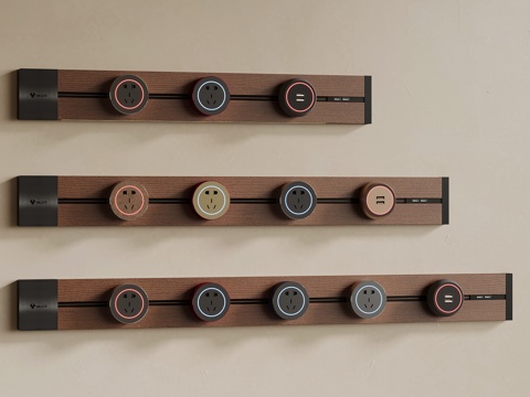  中古风插座su模型 