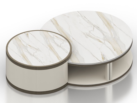  茶几 大理石茶几 圆茶几 子母茶几 咖啡桌 轻奢茶几3d模型 