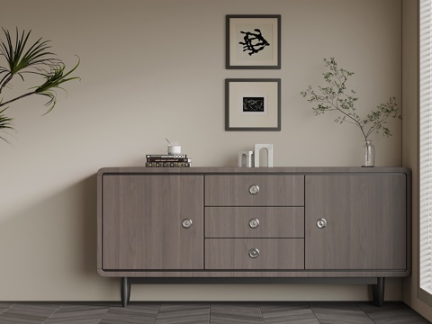  意式玄关柜 边柜 矮柜su模型 