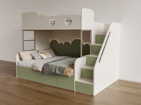  现代上下床 儿童房上下床 男孩房上下床 全屋定制上下床3d模型 