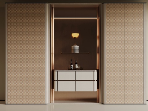  现代酒柜 酒架3d模型 