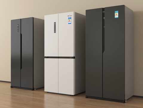  现代冰箱 双门冰箱 四门冰箱3d模型 