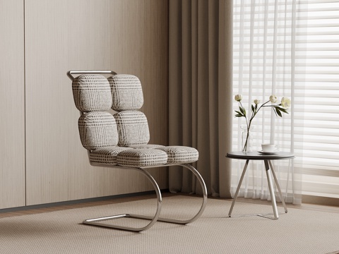 现代休闲椅 餐椅 边几su模型