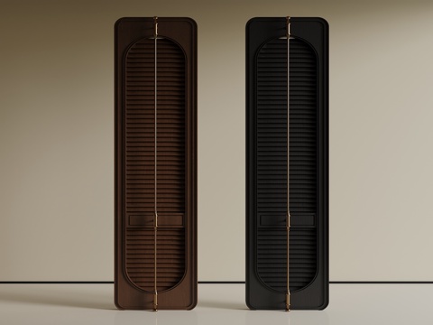 中古风隔断 百叶门su模型