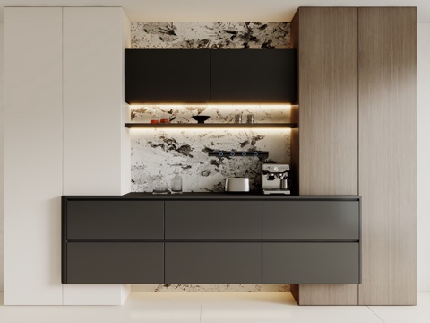  现代餐边柜3d模型 