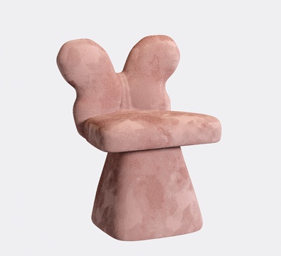 奶油风化妆椅 现代梳妆凳 沙发椅 化妆凳su模型