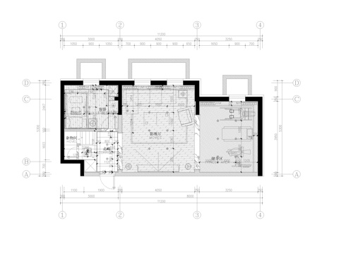 样板间平面施工图cad施工图