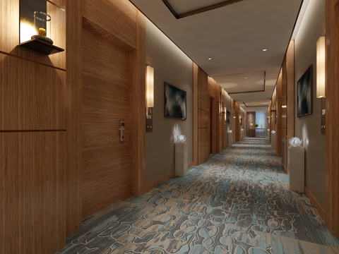  现代玄关走廊3d模型 