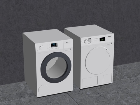 现代滚筒洗衣机su模型
