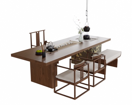  现代茶桌椅 茶桌 茶椅3d模型 