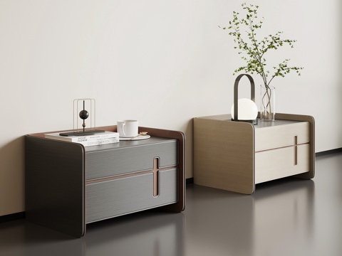  现代意式床头柜3d模型 