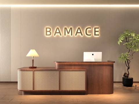  前台收银台 酒店前台 服装店收银台 中古风前台 美容院前台3d模型 