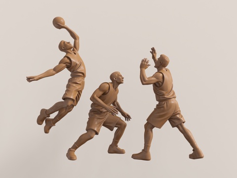  运动人物雕塑 简模运动雕塑 打篮球雕塑 运动雕塑 景观雕塑3d模型 
