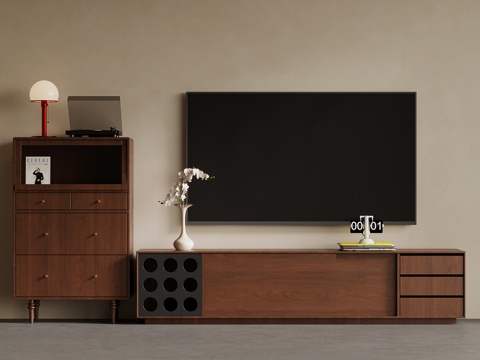  中古风电视柜 斗柜3d模型 