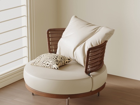 中古风休闲椅 休闲沙发 单人沙发su模型