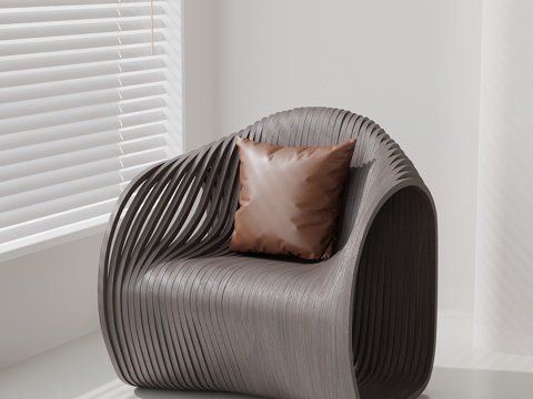 现代意式休闲椅 单人椅su模型