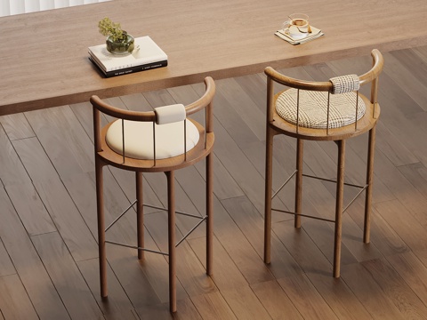 中古风吧凳 吧椅su模型