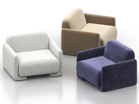  单人沙发 休闲沙发 沙发椅 扶手沙发 扶手椅 休闲椅3d模型 