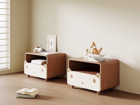 现代床头柜 儿童床头柜su模型