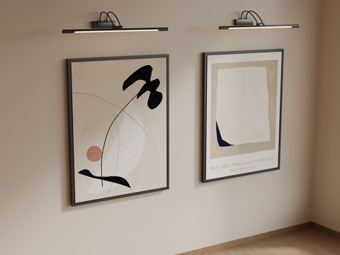 现代挂画 客厅装饰画su模型