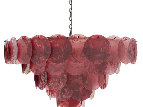  现代轻奢彩色玻璃装饰吊灯3d模型 