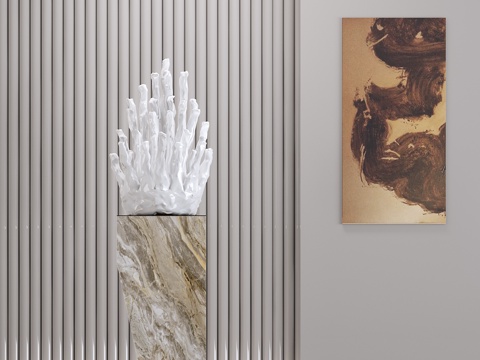  新中式雕塑摆件3d模型 