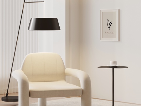  现代休闲椅 布艺沙发椅su模型 