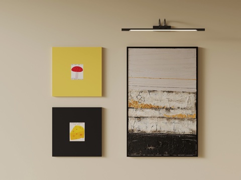 现代挂画 客厅装饰画su模型