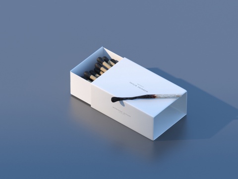  火柴 火柴盒3d模型 