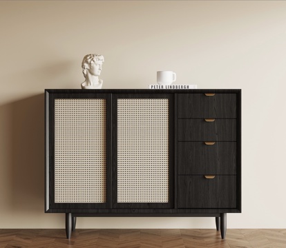 法式复古玄关柜 鞋柜su模型