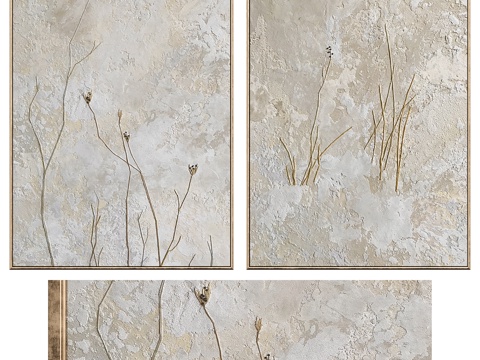  新中式侘寂装饰挂画3d模型 