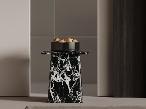 现代边几 大理石边几su模型