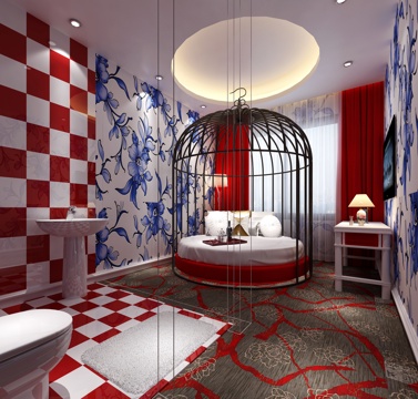  工业风主题酒店3d模型 