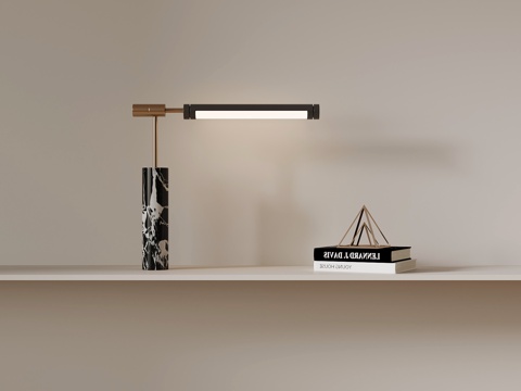  现代轻奢风台灯su模型 