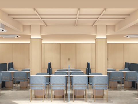  酒店餐厅早餐吧用餐区食堂汉庭3d模型 