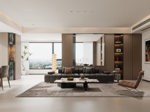  现代意式客餐厅3d模型 