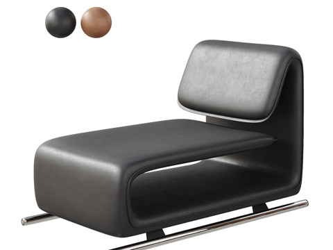  现代躺椅 休闲椅 皮革躺椅 贵妃椅su模型 