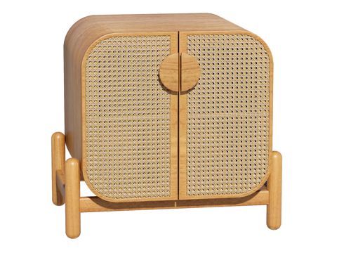  中古床头柜装饰柜角几边几su模型 