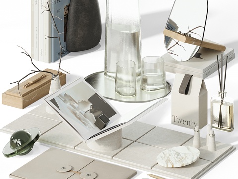  现代饰品摆件组合3d模型 