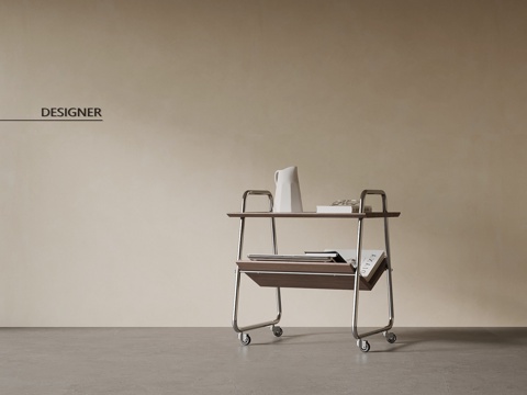 现代中古风边几 小推车su模型su模型