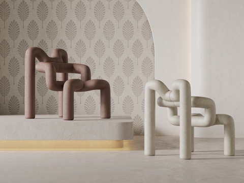  现代休闲椅 皮革沙发椅su模型 