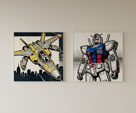  现代卡通挂画3d模型 