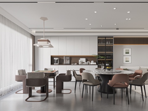  意式轻奢简约卧室3d模型 